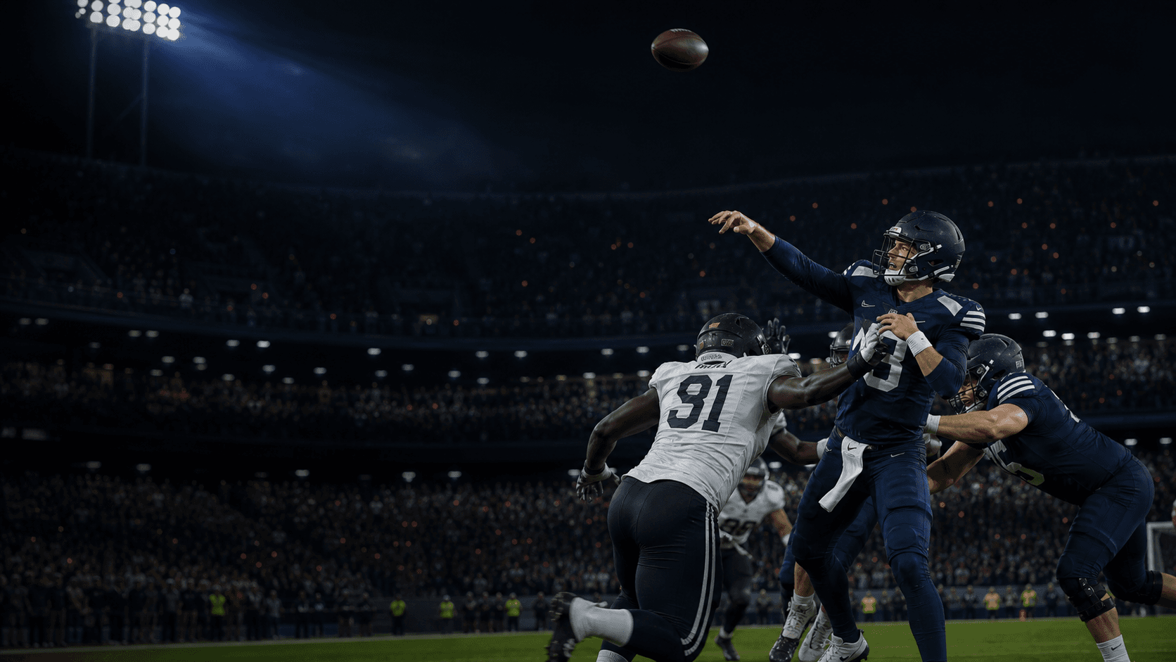 Fictional American football night-game development artwork